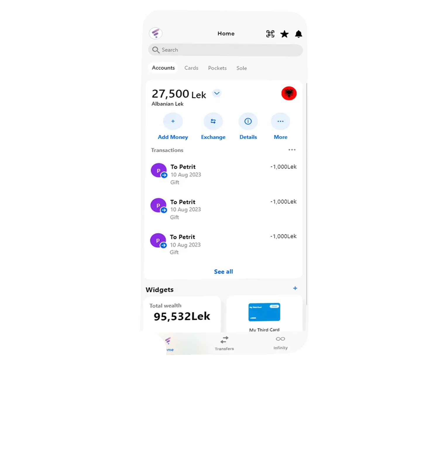 FinanceOne app screenshot